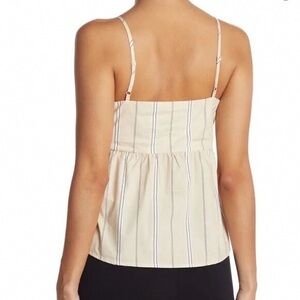 Striped Cream Spaghetti-Strap Women's Top